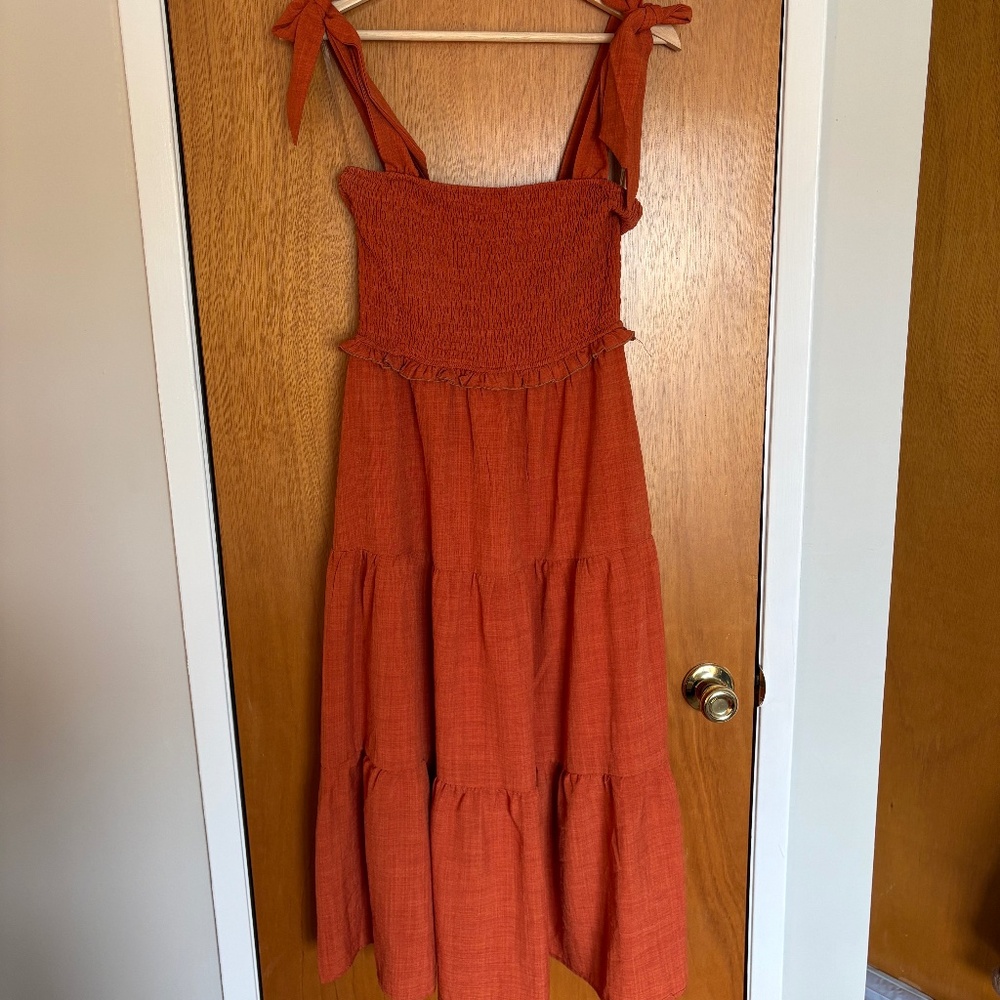 Rust Orange Maternity Dress